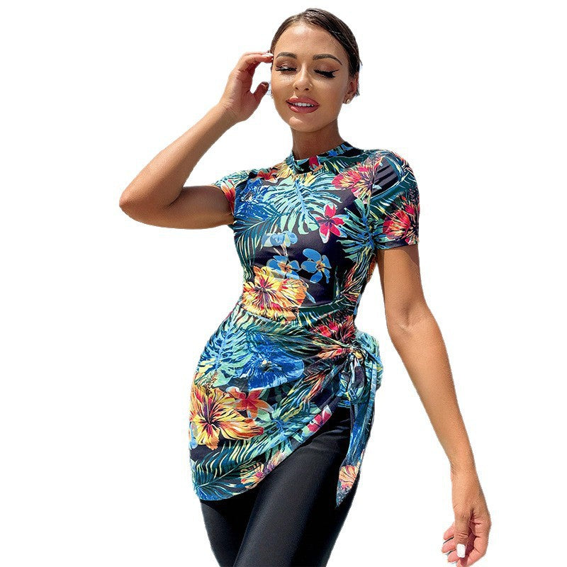 Damen Trendy Wrap Top med blommönster Mirla-Eva Jonsson