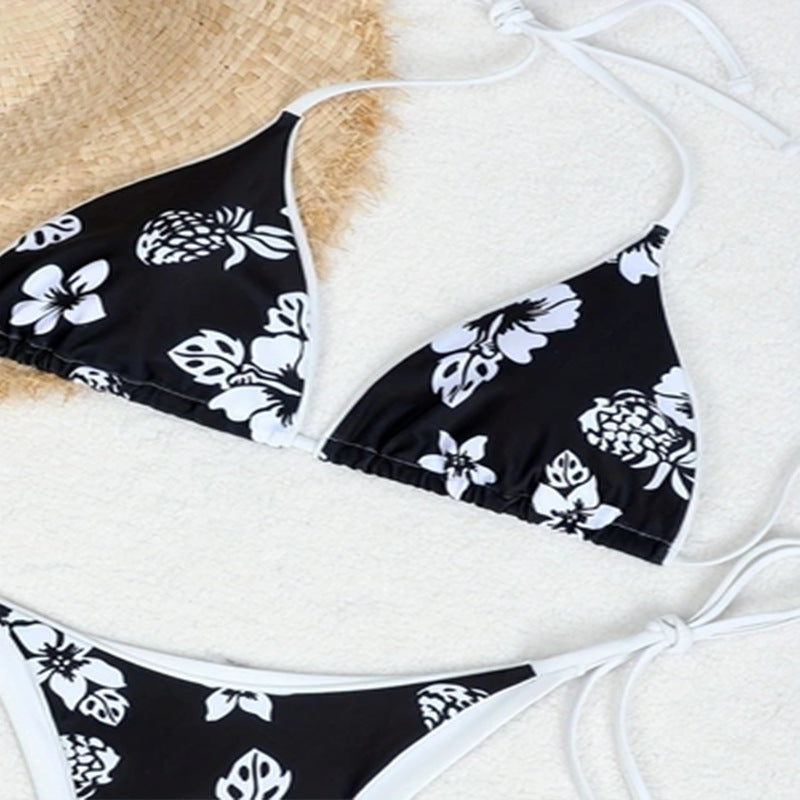 Damen Triangel-Bikini-Set med justerbare bånd og blomstermønster Mirla-Eva Jonsson