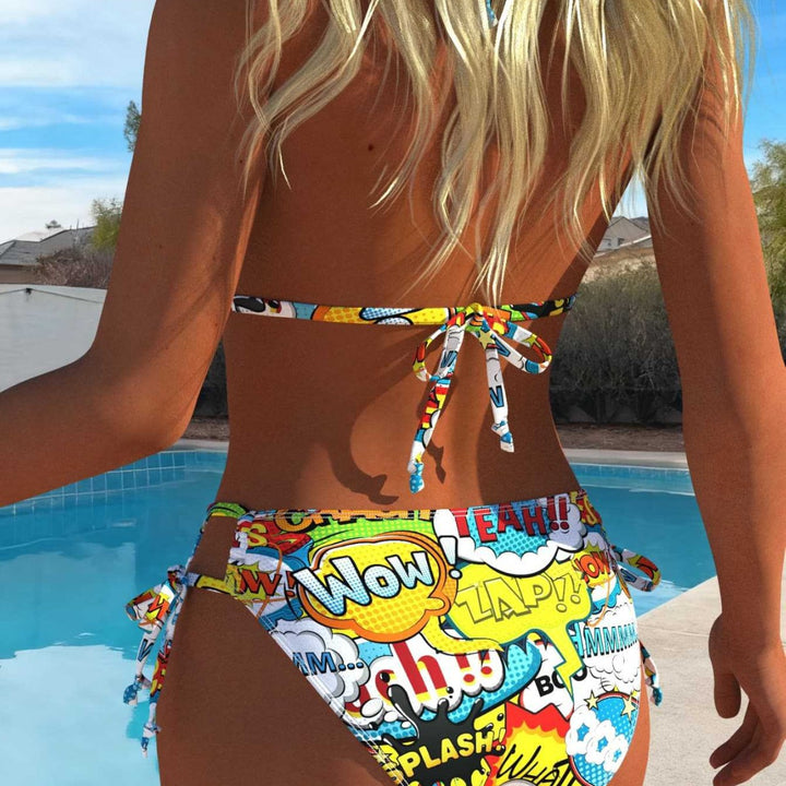 Damen Triangel-Bikini med comic-inspirerat mönster Mirla-Eva Jonsson