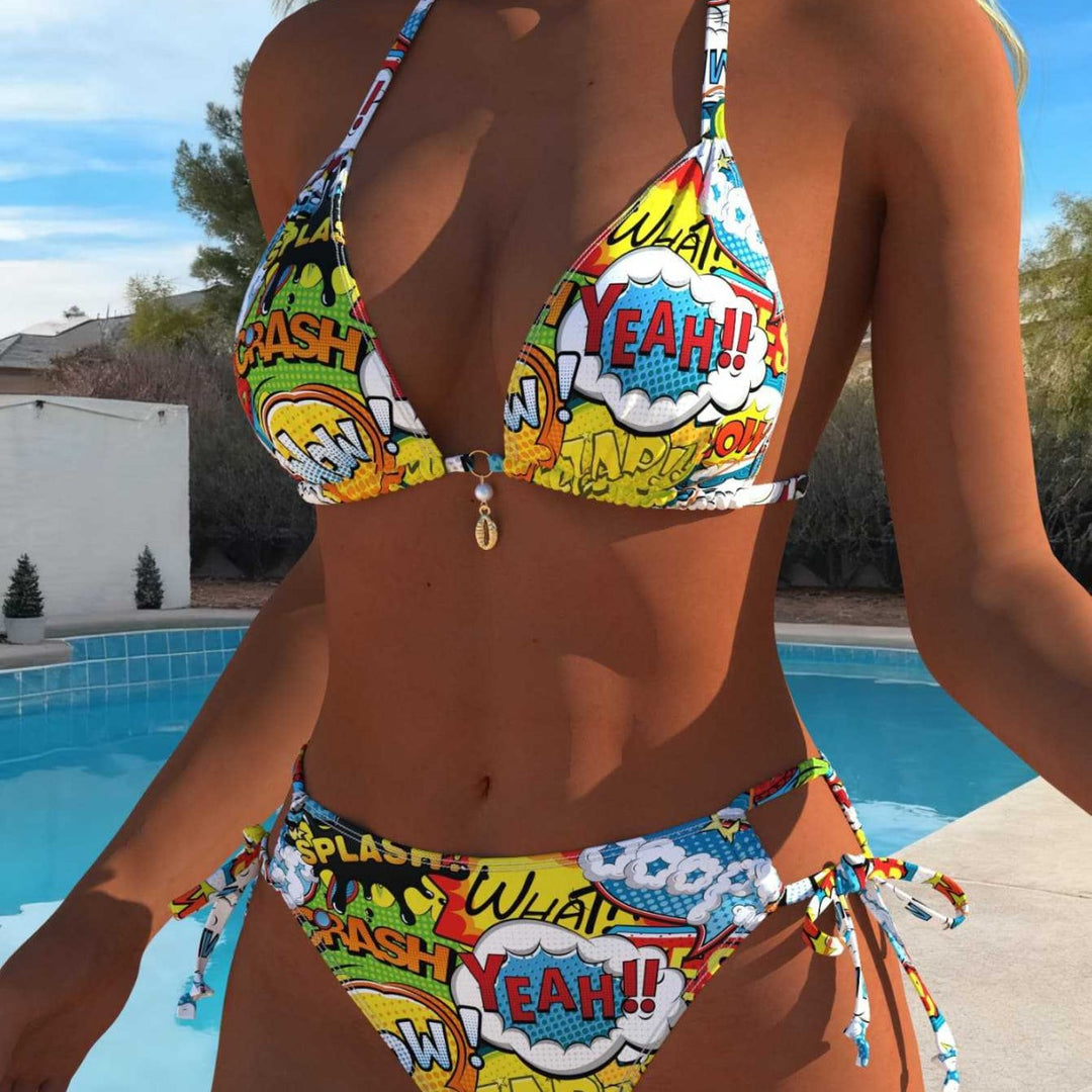 Damen Triangel-Bikini med comic-inspirerat mönster Mirla-Eva Jonsson