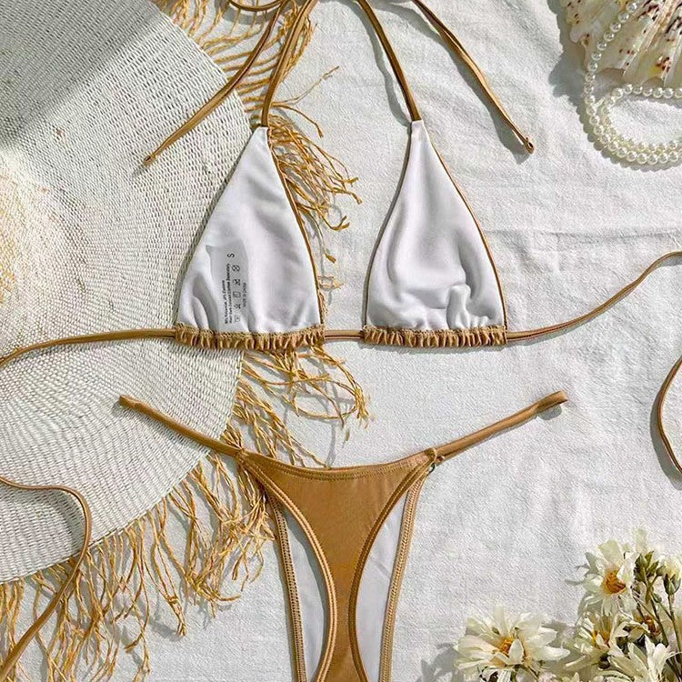 Damen Triangel-Bikini med justerbart bärsystem och raffinerade volangdetaljer Mirla-Eva Jonsson