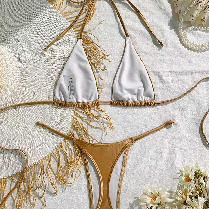 Damen Triangel-Bikini med justerbart bärsystem och raffinerade volangdetaljer Mirla-Eva Jonsson