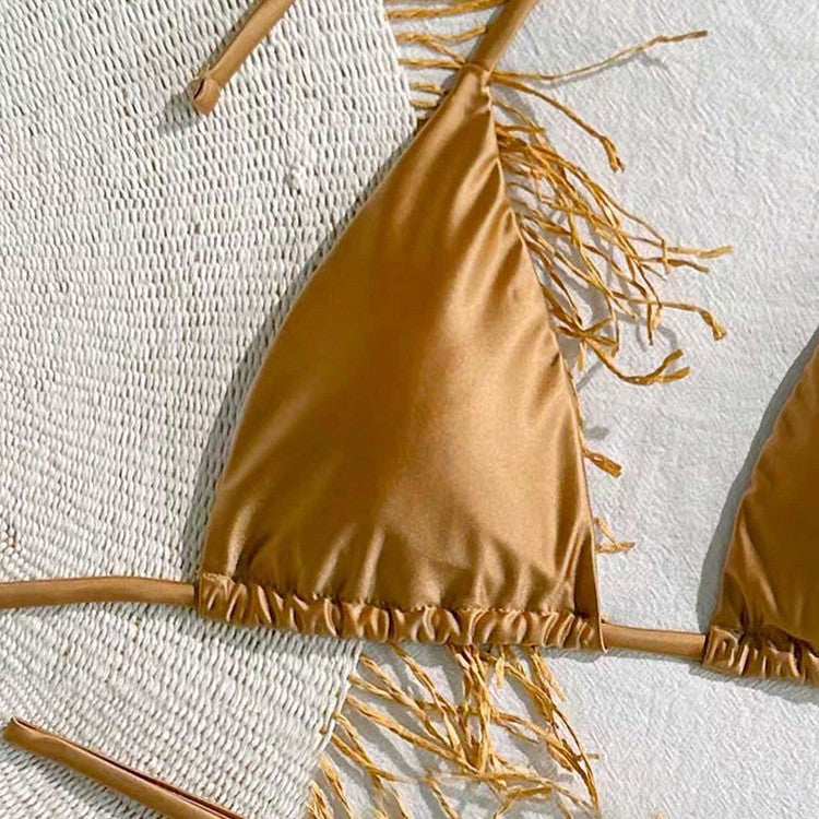 Damen Triangel-Bikini med justerbart bärsystem och raffinerade volangdetaljer Mirla-Eva Jonsson