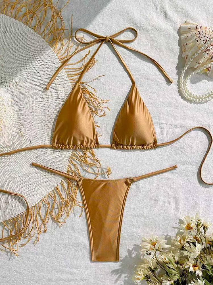 Damen Triangel-Bikini med justerbart bärsystem och raffinerade volangdetaljer Mirla-Eva Jonsson