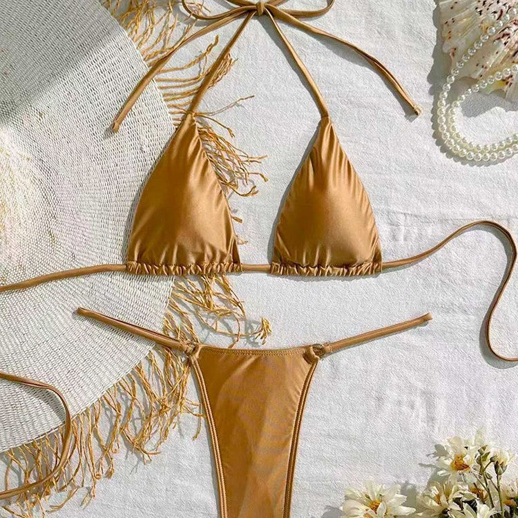 Damen Triangel-Bikini med justerbart bärsystem och raffinerade volangdetaljer Mirla-Eva Jonsson