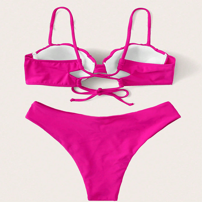 Damen Triangel-Bikini med strukturerad känsla och högskuren underdel Mirla-Eva Jonsson