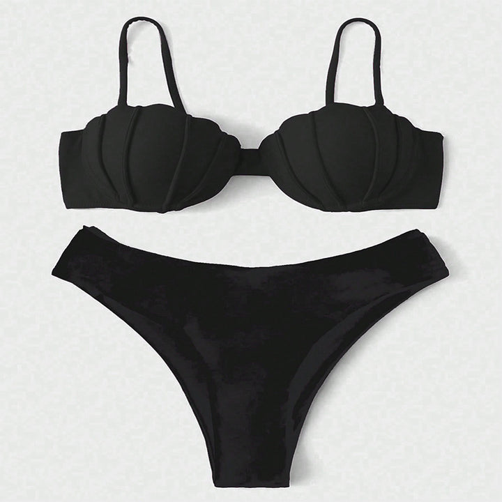 Damen Triangel-Bikini med strukturerad känsla och högskuren underdel Mirla-Eva Jonsson