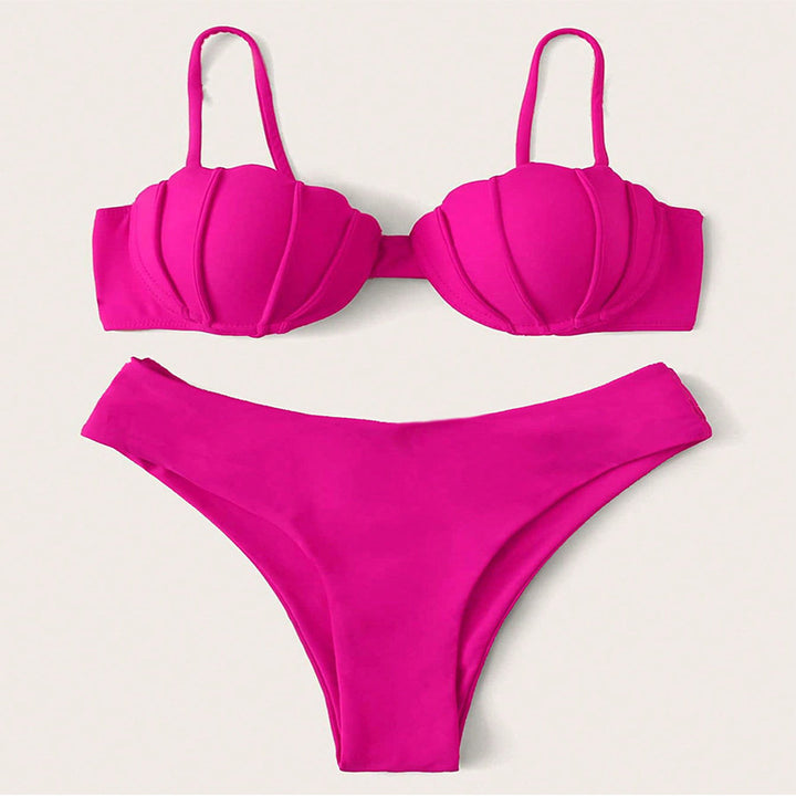 Damen Triangel-Bikini med strukturerad känsla och högskuren underdel Mirla-Eva Jonsson