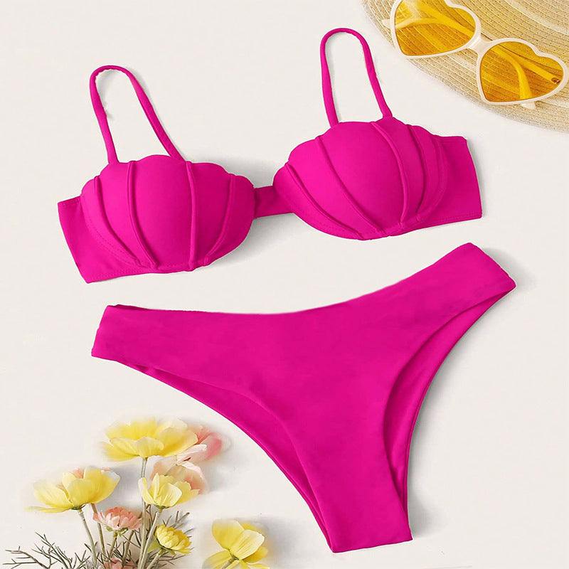 Damen Triangel-Bikini med strukturerad känsla och högskuren underdel Mirla-Eva Jonsson