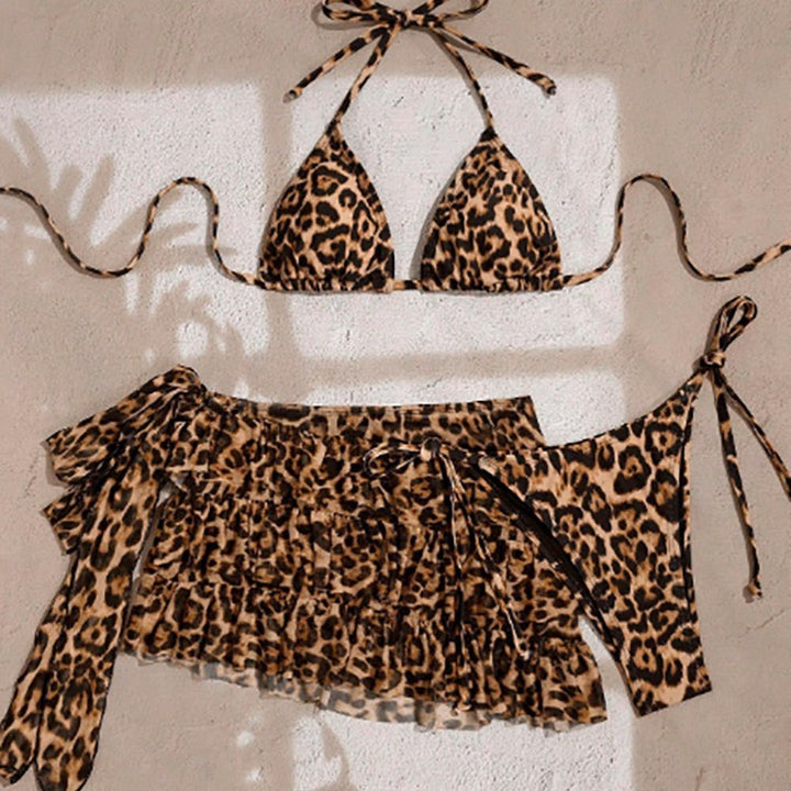 Damen Triangel-Bikini mit Rüschenslip und durchsichtiger Overlay Mirla-Eva Jonsson