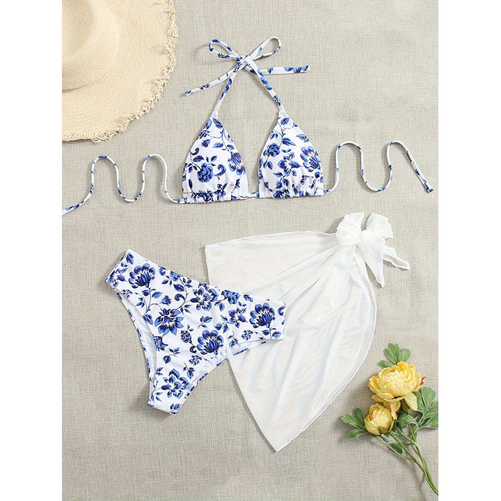 Damen Triangel-Bikini mit floralem Design und schickem Wickeltuch Mirla-Eva Jonsson