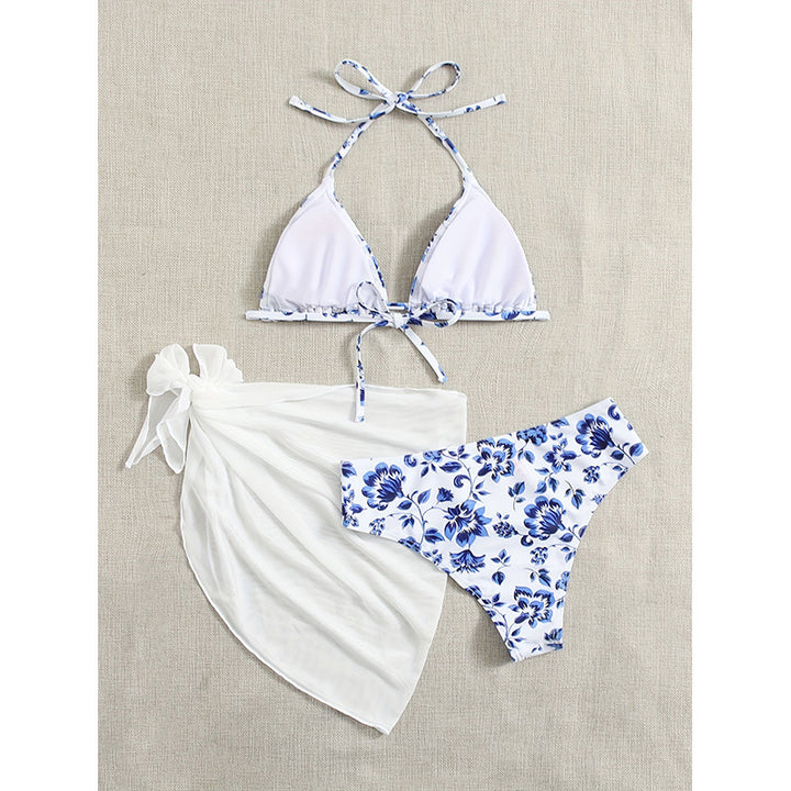 Damen Triangel-Bikini mit floralem Design und schickem Wickeltuch Mirla-Eva Jonsson