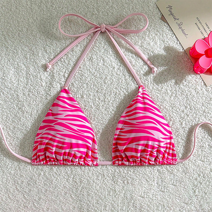 Damen Triangel-Bikini mit verstellbaren Trägern und einzigartigem Wellenmuster Mirla-Eva Jonsson