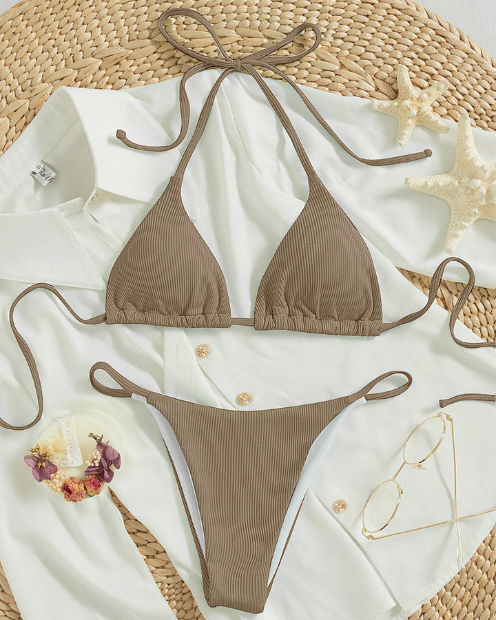 Damen Triangelbikini med justerbara band och räfflad textur Mirla-Eva Jonsson