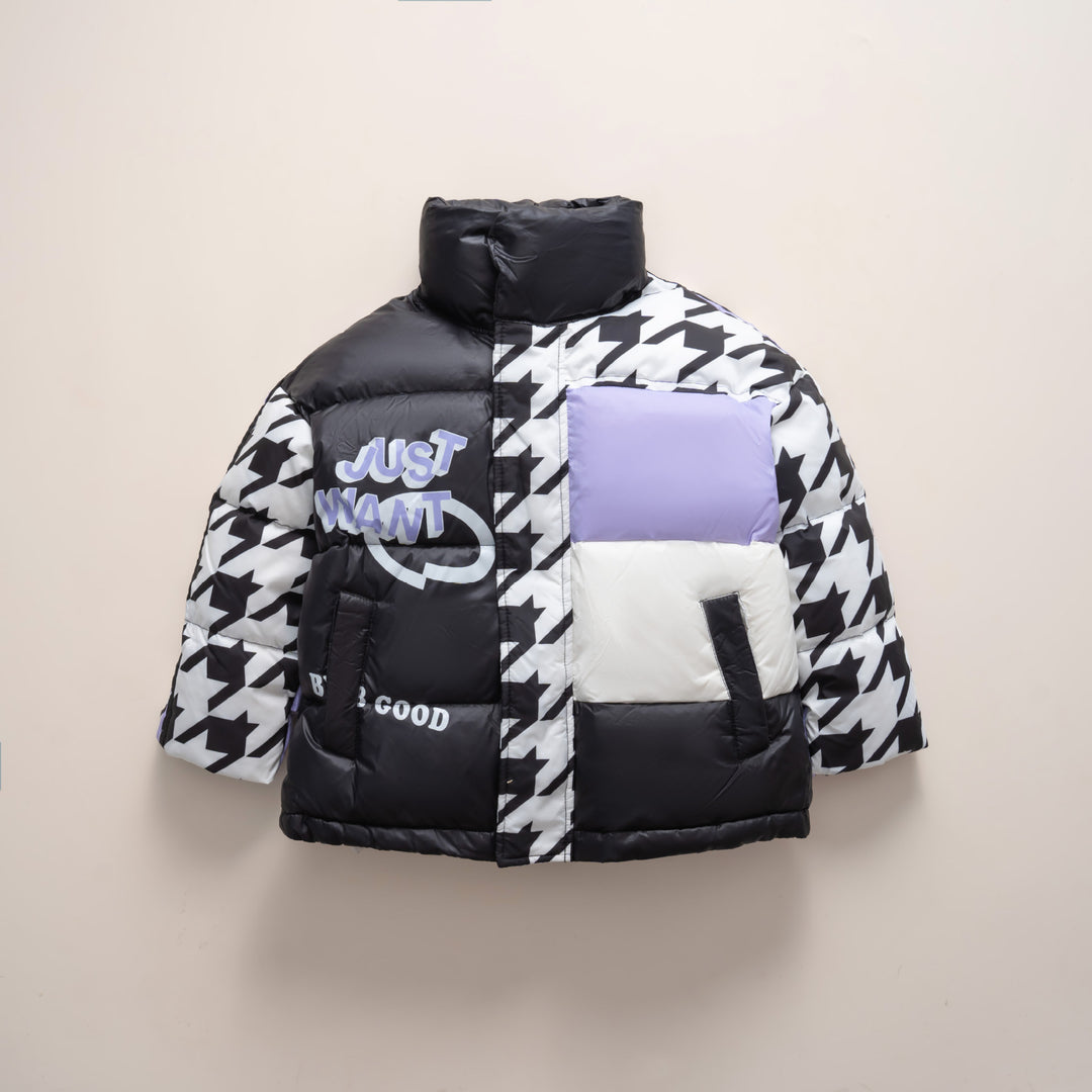 Damen Übergroße Steppjacke mit trendigem Patchwork-Design Mirla-Eva Jonsson