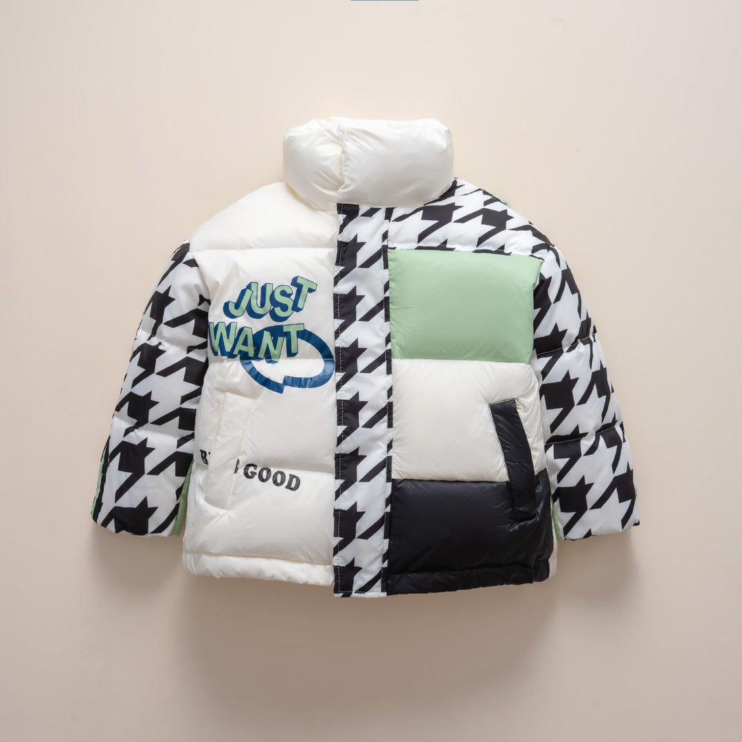 Damen Übergroße Steppjacke mit trendigem Patchwork-Design Mirla-Eva Jonsson