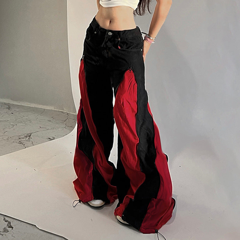 Damen Urban Flared Trousers with Contrast Details Mirla-Eva Jonsson