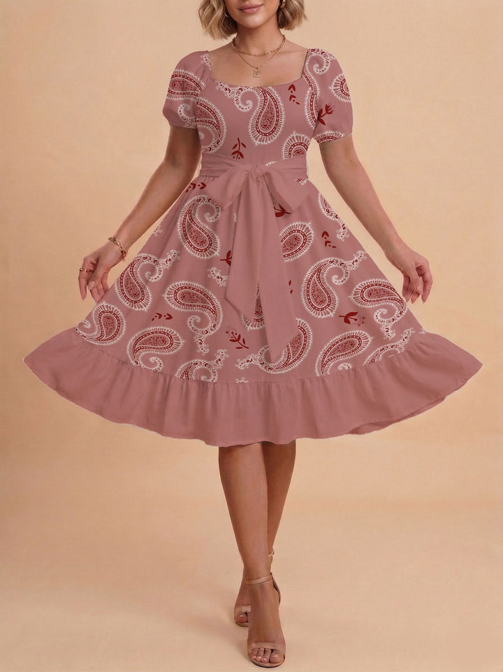 Damen Verspieltes Maxikleid mit Bärenmuster und taillierbarem Band Mirla-Eva Jonsson