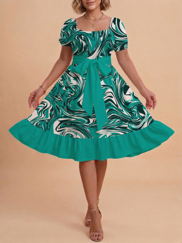 Damen Verspieltes Maxikleid mit Bärenmuster und taillierbarem Band Mirla-Eva Jonsson
