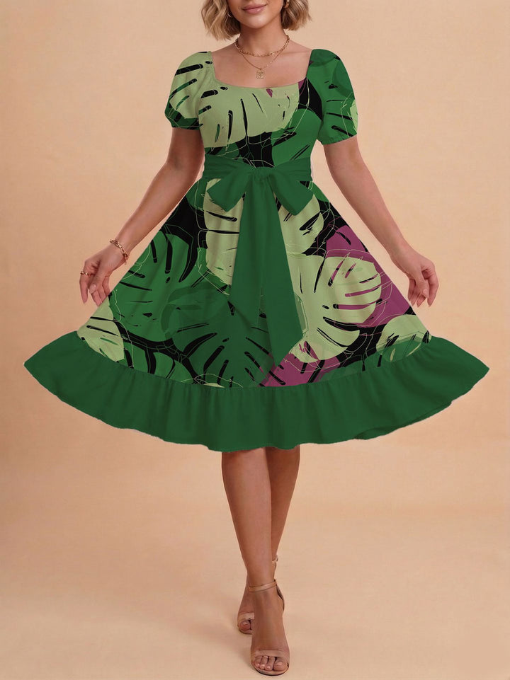Damen Verspieltes Maxikleid mit Bärenmuster und taillierbarem Band Mirla-Eva Jonsson