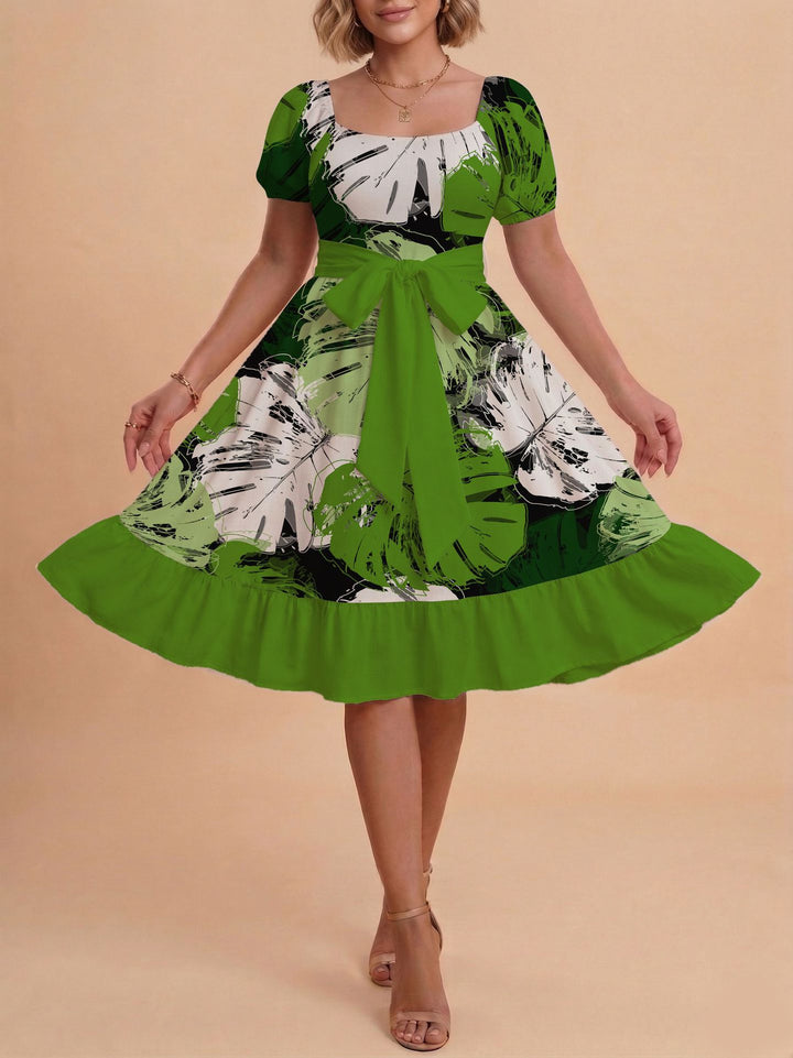 Damen Verspieltes Maxikleid mit Bärenmuster und taillierbarem Band Mirla-Eva Jonsson