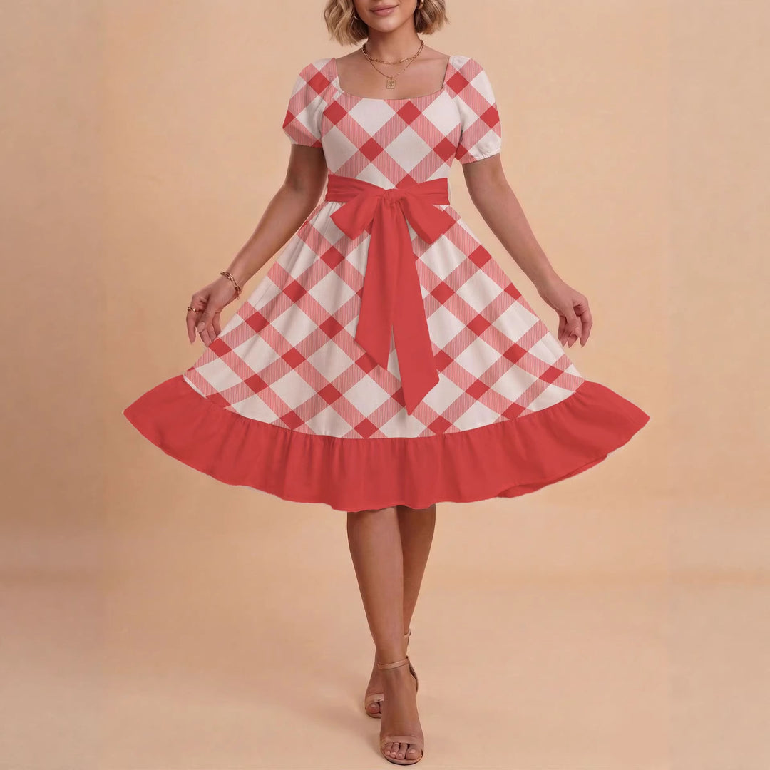 Damen Verspieltes Maxikleid mit Bärenmuster und taillierbarem Band Mirla-Eva Jonsson