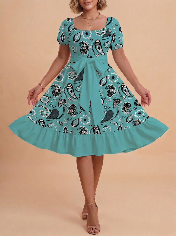 Damen Verspieltes Maxikleid mit Bärenmuster und taillierbarem Band Mirla-Eva Jonsson