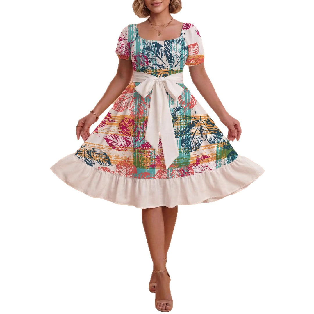 Damen Verspieltes Maxikleid mit Bärenmuster und taillierbarem Band Mirla-Eva Jonsson