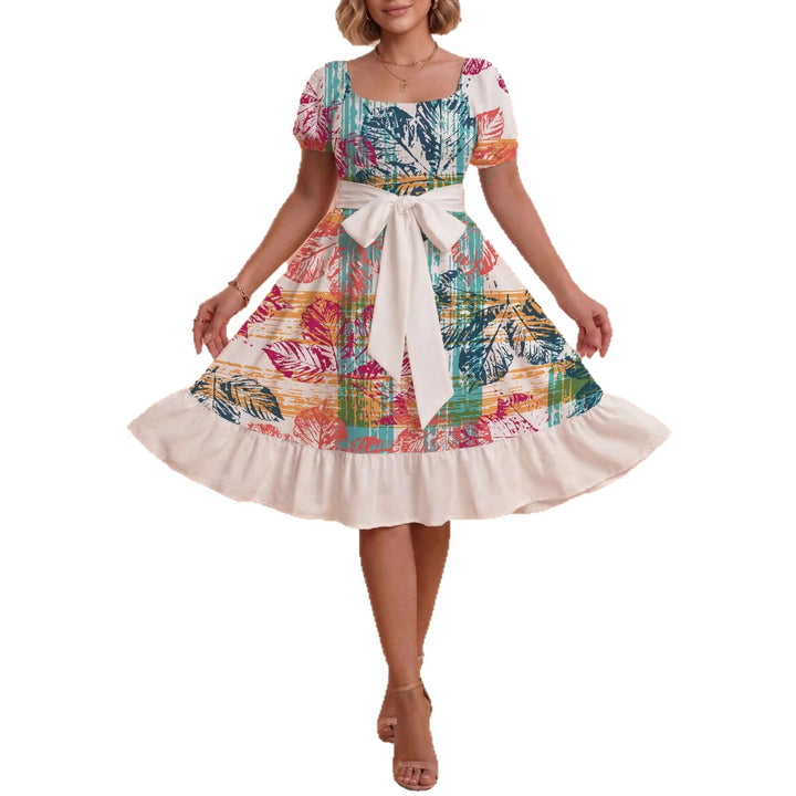 Damen Verspieltes Maxikleid mit Bärenmuster und taillierbarem Band Mirla-Eva Jonsson