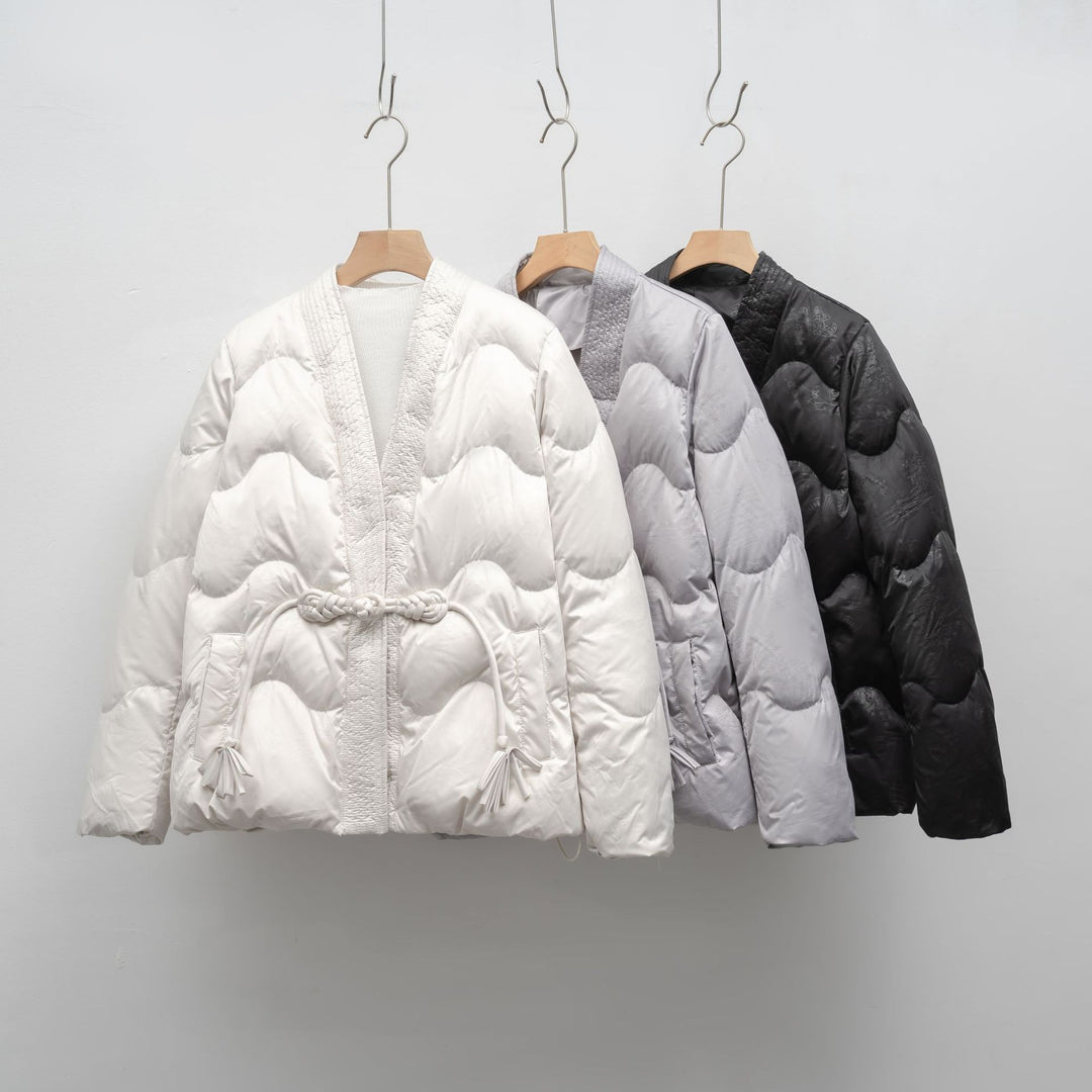 Damen Voluminöse Steppjacke mit Taillenzug und eleganter Struktur Mirla-Eva Jonsson