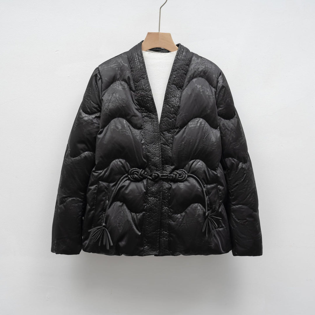 Damen Voluminöse Steppjacke mit Taillenzug und eleganter Struktur Mirla-Eva Jonsson