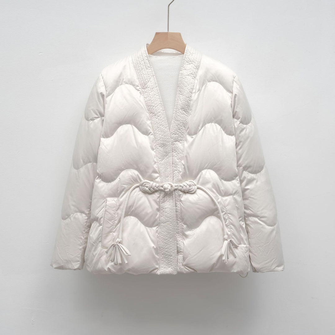 Damen Voluminöse Steppjacke mit Taillenzug und eleganter Struktur Mirla-Eva Jonsson