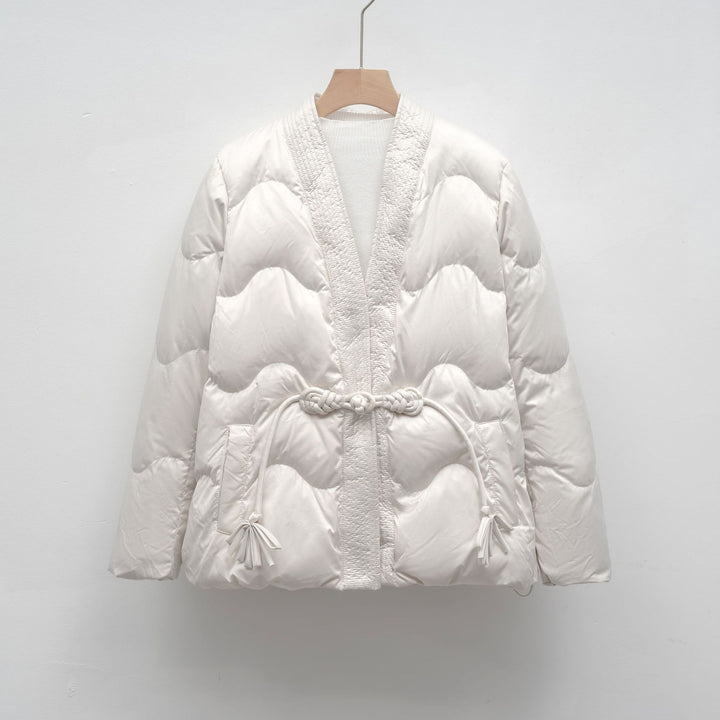 Damen Voluminöse Steppjacke mit Taillenzug und eleganter Struktur Mirla-Eva Jonsson
