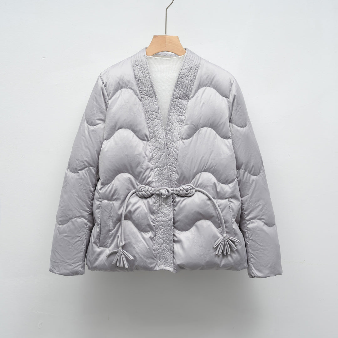 Damen Voluminöse Steppjacke mit Taillenzug und eleganter Struktur Mirla-Eva Jonsson