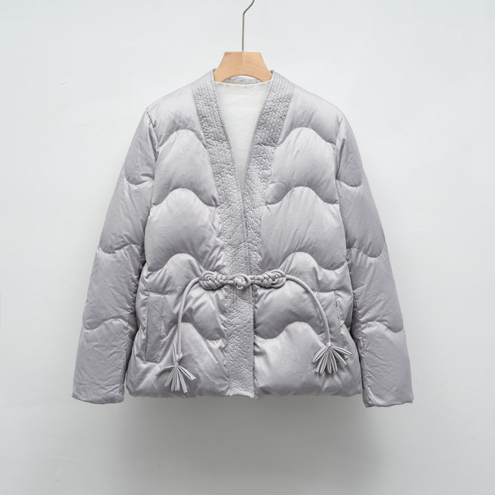 Damen Voluminöse Steppjacke mit Taillenzug und eleganter Struktur Mirla-Eva Jonsson