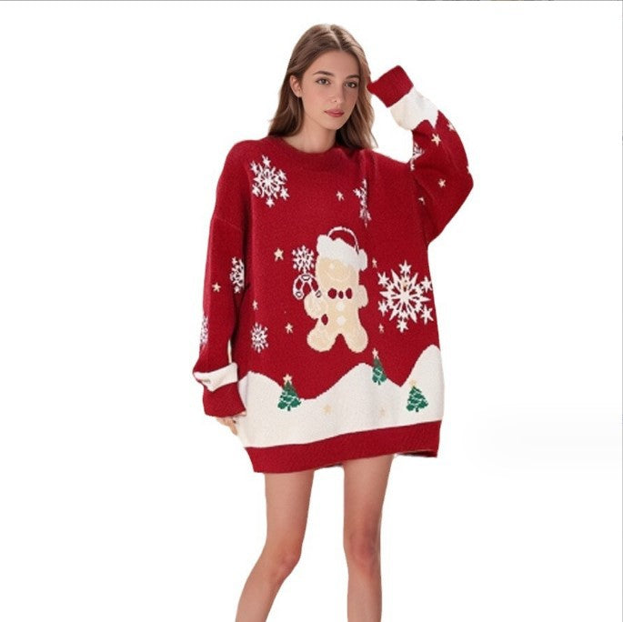 Damen Weihnachts-Pullover mit festlichem Motiv und oversized Schnitt Mirla-Eva Jonsson