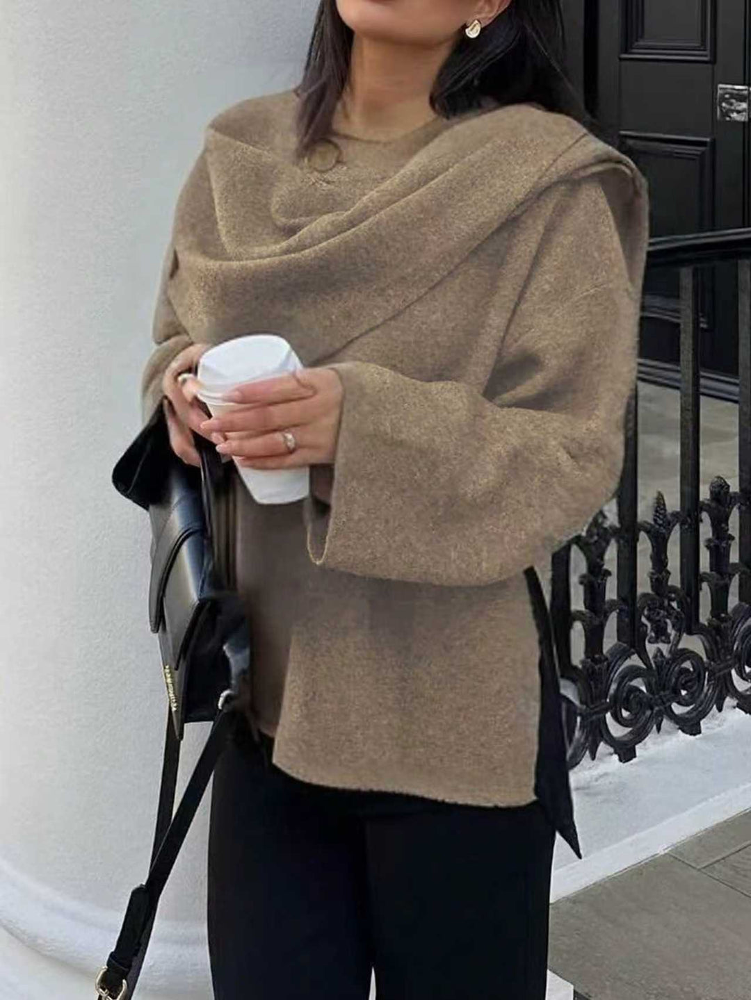 Damen Wickeljacke mit lässigem Schnitt und hochgeschlossenem Design Eva Jonsson-Eva Jonsson