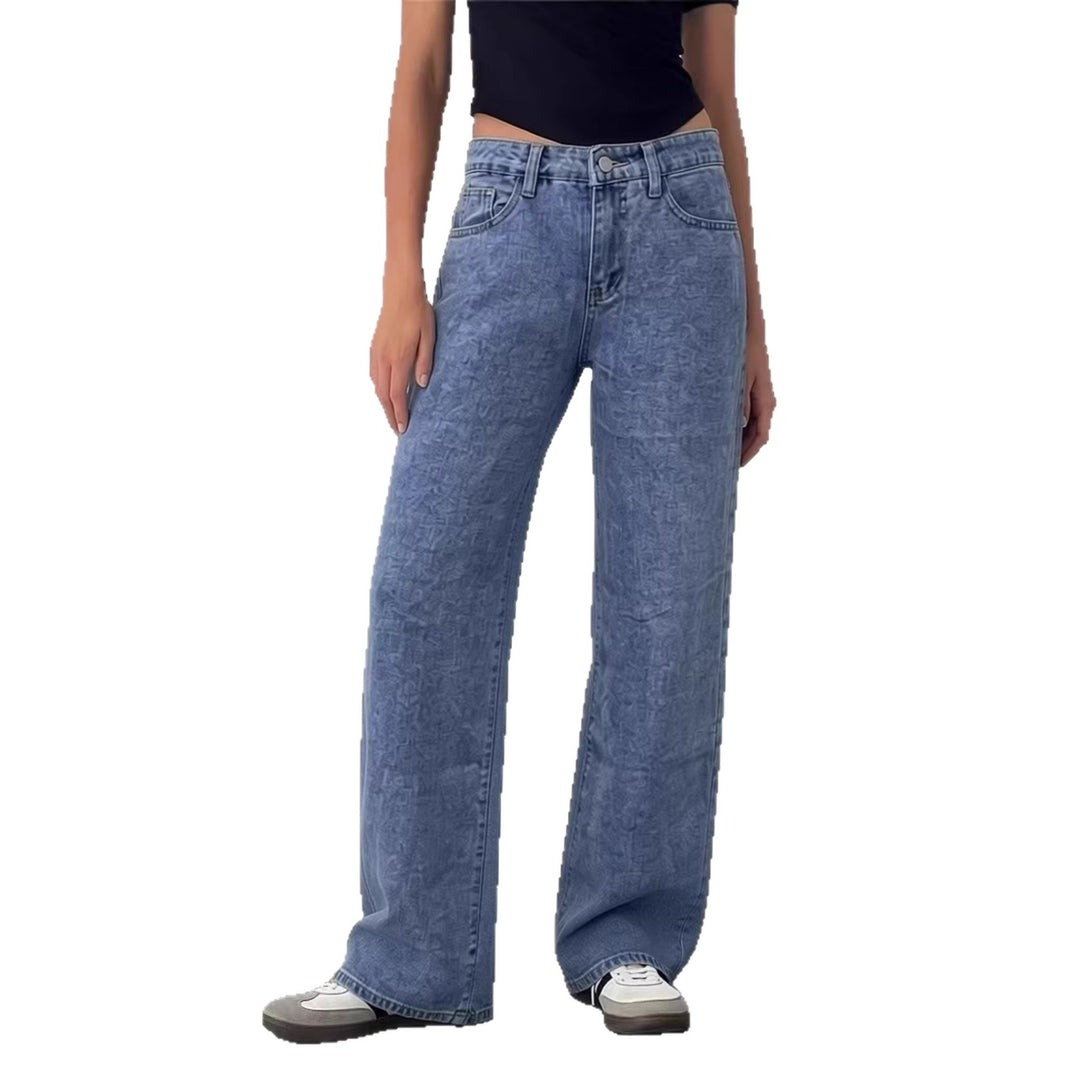 Damen Wide High-Waist Jeans med klassisk skärning och fransade fållar Mirla-Eva Jonsson