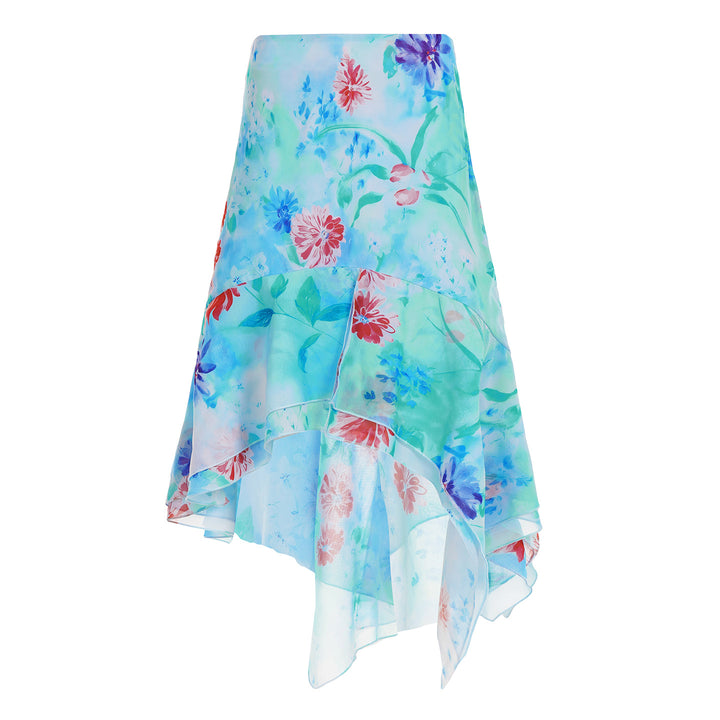 Damen Wrap skirt with floral design and voluminous ruffle hem Mirla-Eva Jonsson