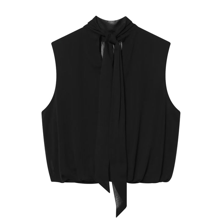 Damen ärmelloses Drapé-Oberteil mit elegantem Halsschlitz und fließendem Schnitt Mirla-Eva Jonsson