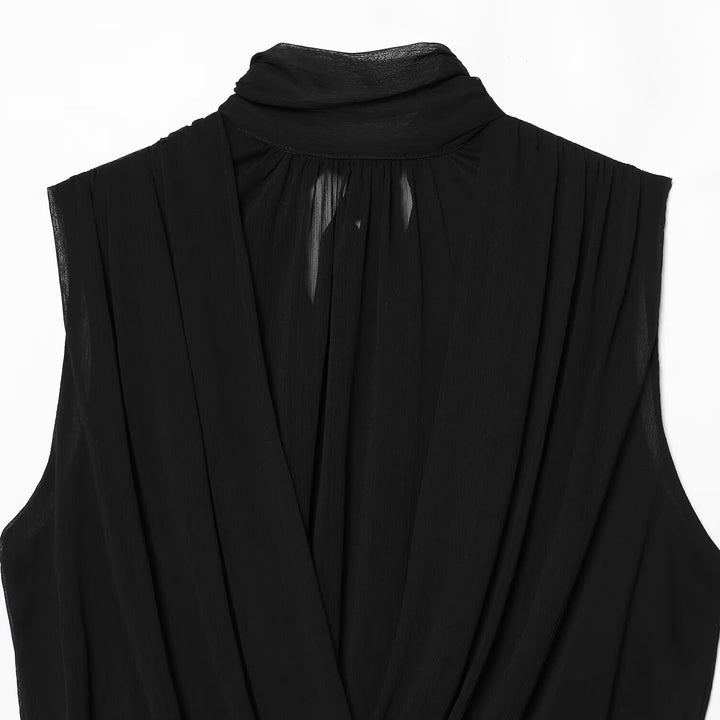 Damen ärmelloses Drapé-Oberteil mit elegantem Halsschlitz und fließendem Schnitt Mirla-Eva Jonsson