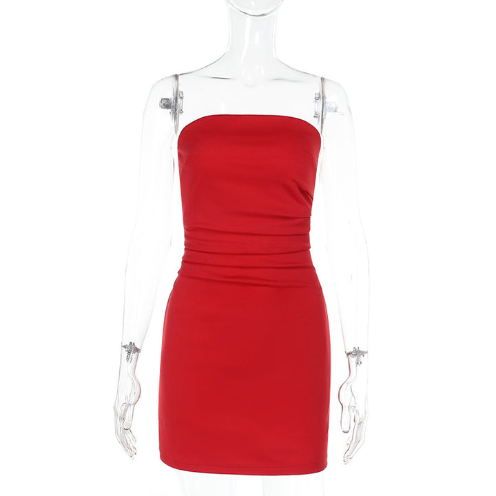 Damen ärmelloses Minikleid mit figurbetonendem Schnitt und eleganter Raffung Mirla-Eva Jonsson