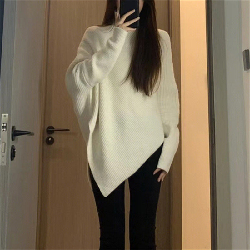 Damen asymmetrischer Strickpullover im lässigen Oversized-Design Eva Jonsson-Eva Jonsson