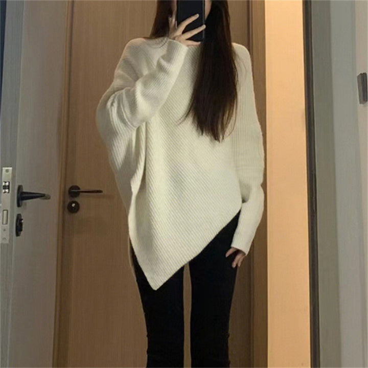 Damen asymmetrischer Strickpullover im lässigen Oversized-Design Eva Jonsson-Eva Jonsson