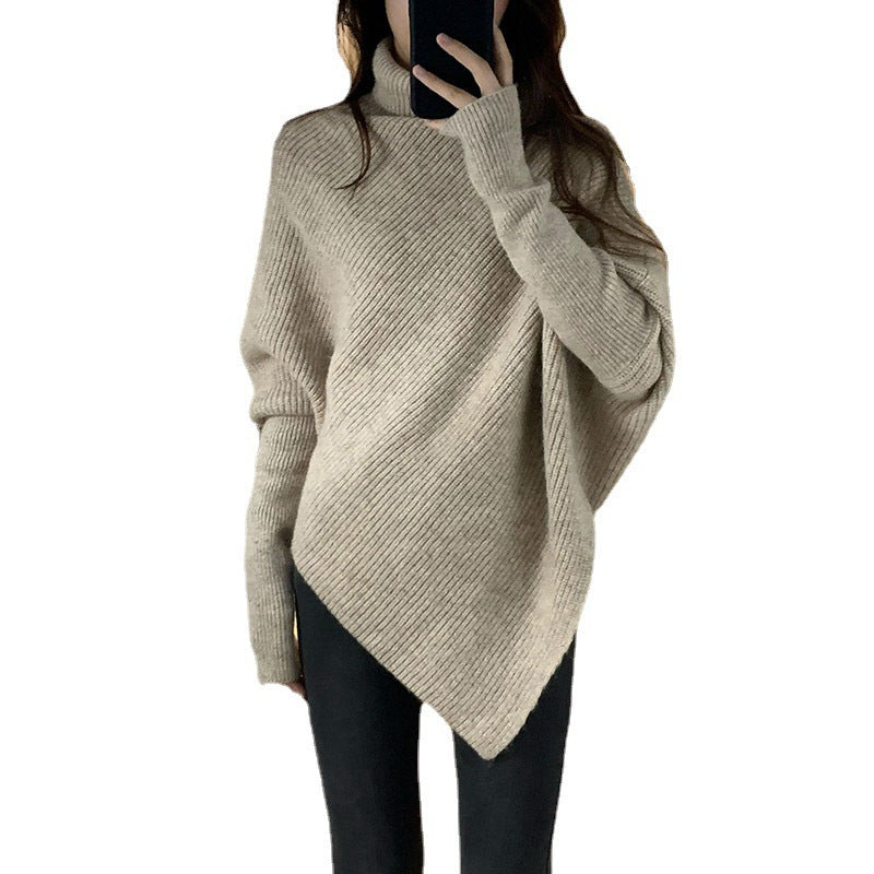 Damen asymmetrischer Strickpullover im lässigen Oversized-Design Eva Jonsson-Eva Jonsson