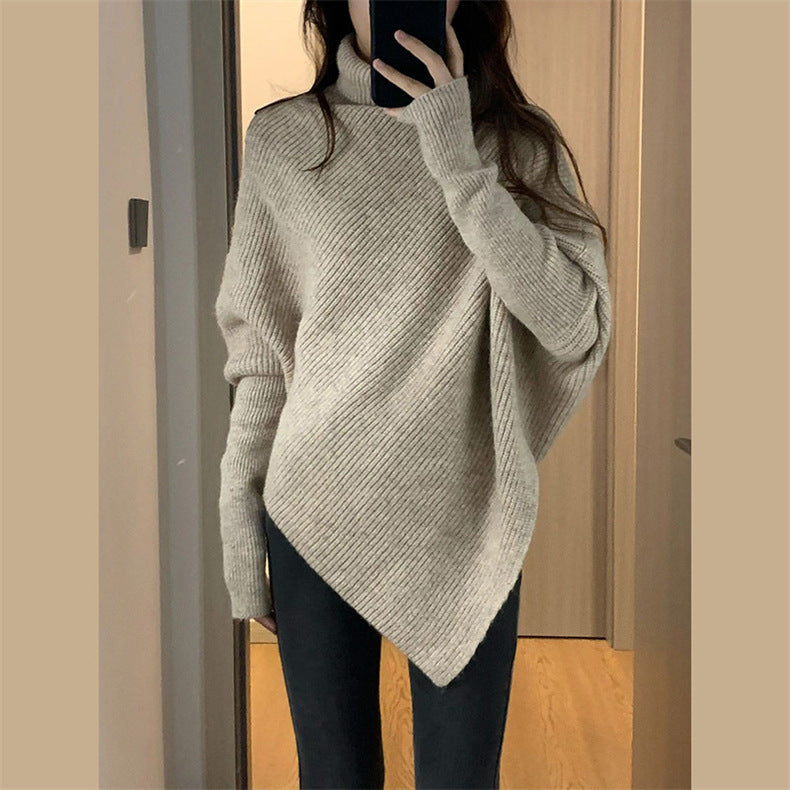 Damen asymmetrischer Strickpullover im lässigen Oversized-Design Eva Jonsson-Eva Jonsson