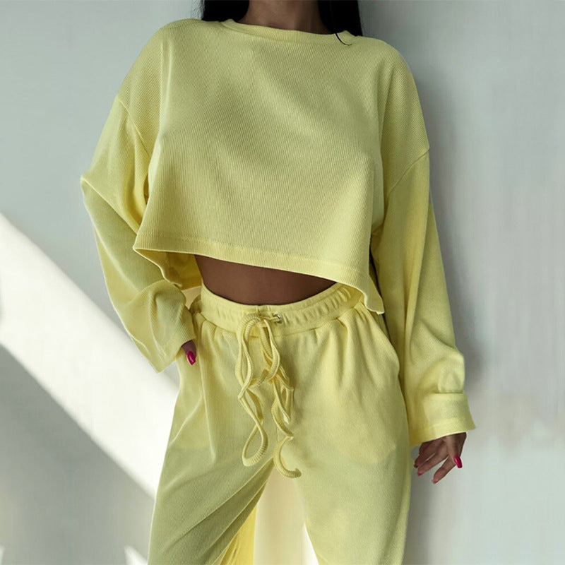 Damen avslappnad cropped topp och vid fritidsbyxa Mirla-Eva Jonsson