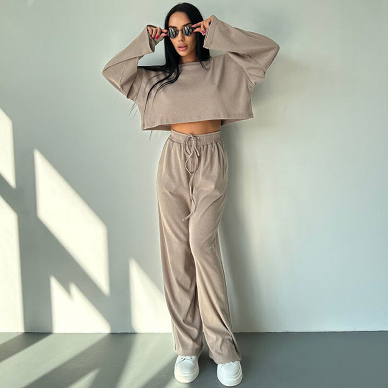 Damen avslappnad cropped topp och vid fritidsbyxa Mirla-Eva Jonsson