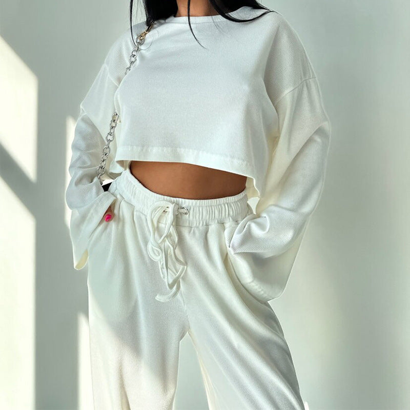 Damen avslappnad cropped topp och vid fritidsbyxa Mirla-Eva Jonsson