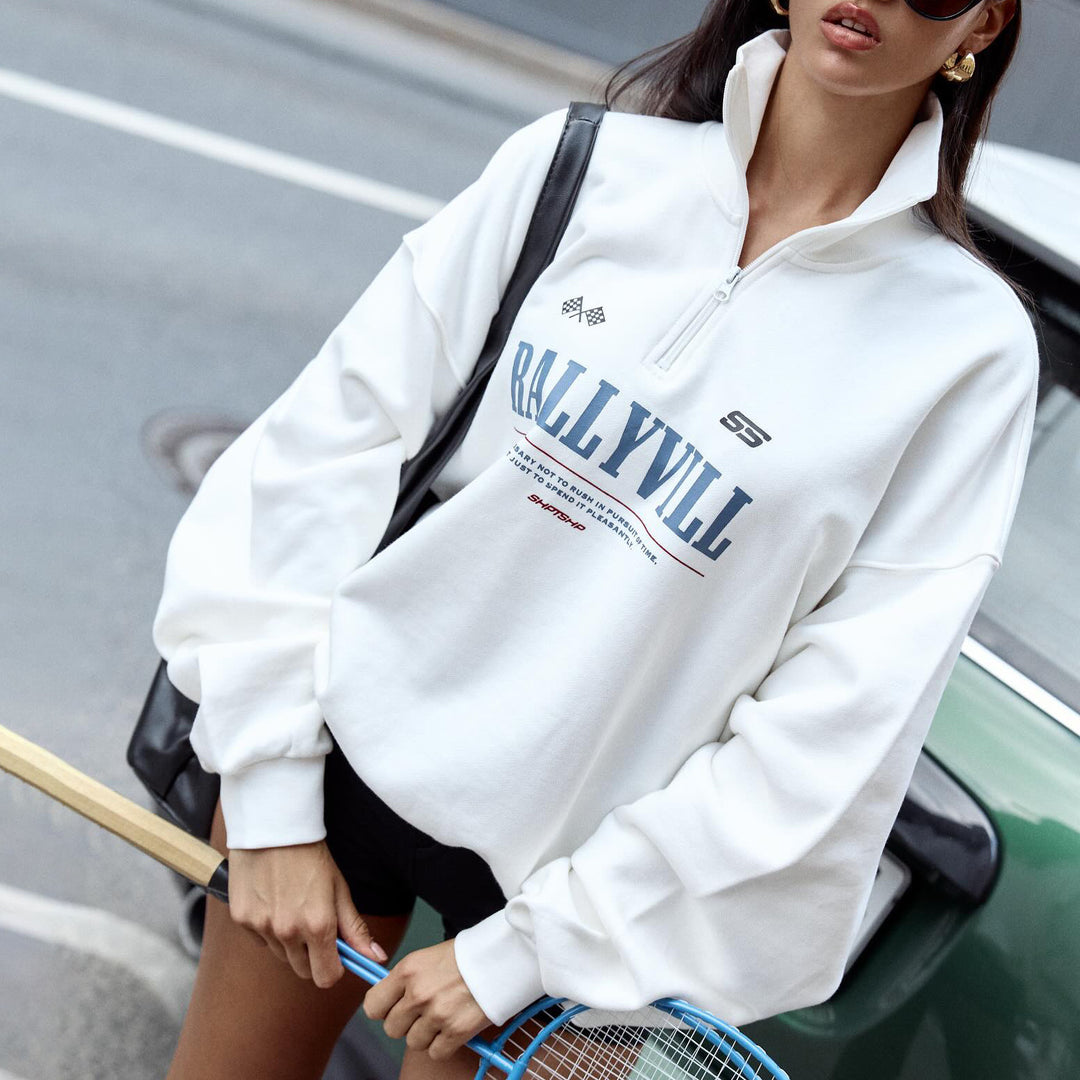 Damen avslappnad hoodie med hög krage och dragkedja Mirla-Eva Jonsson